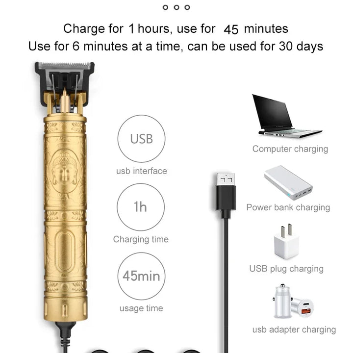 T9 Vintage Hair Trimmer – Cordless Rechargeable